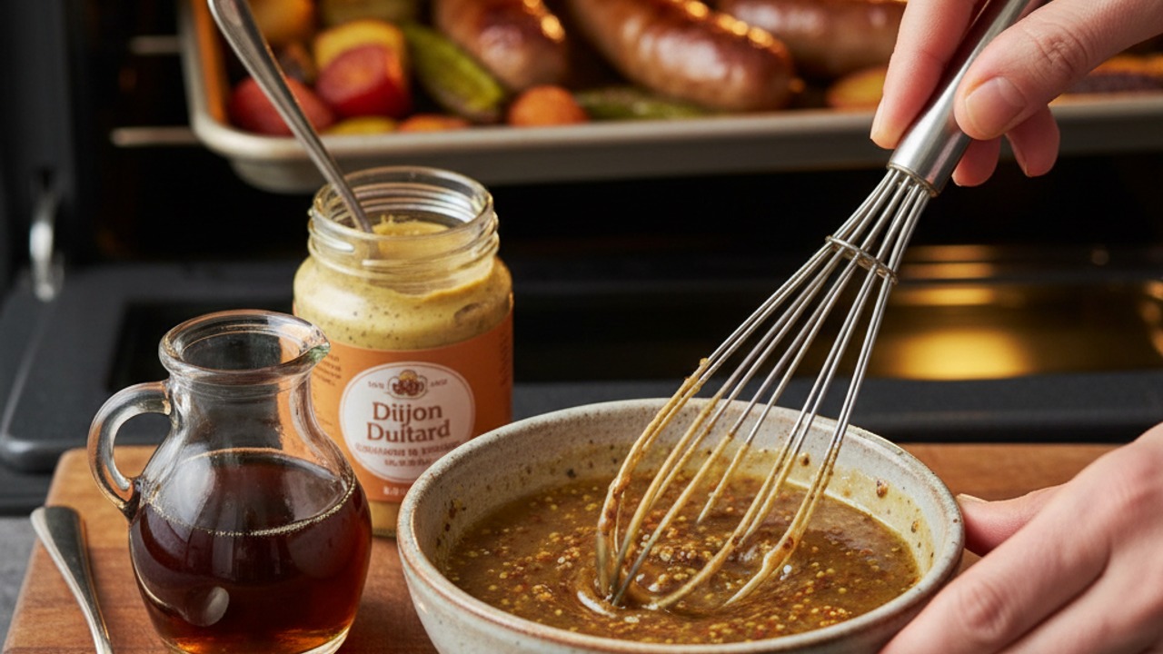 Whisk the maple-mustard glaze