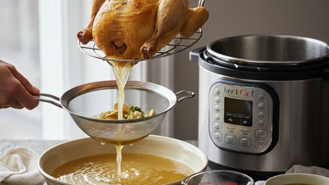 Reserve and strain the broth