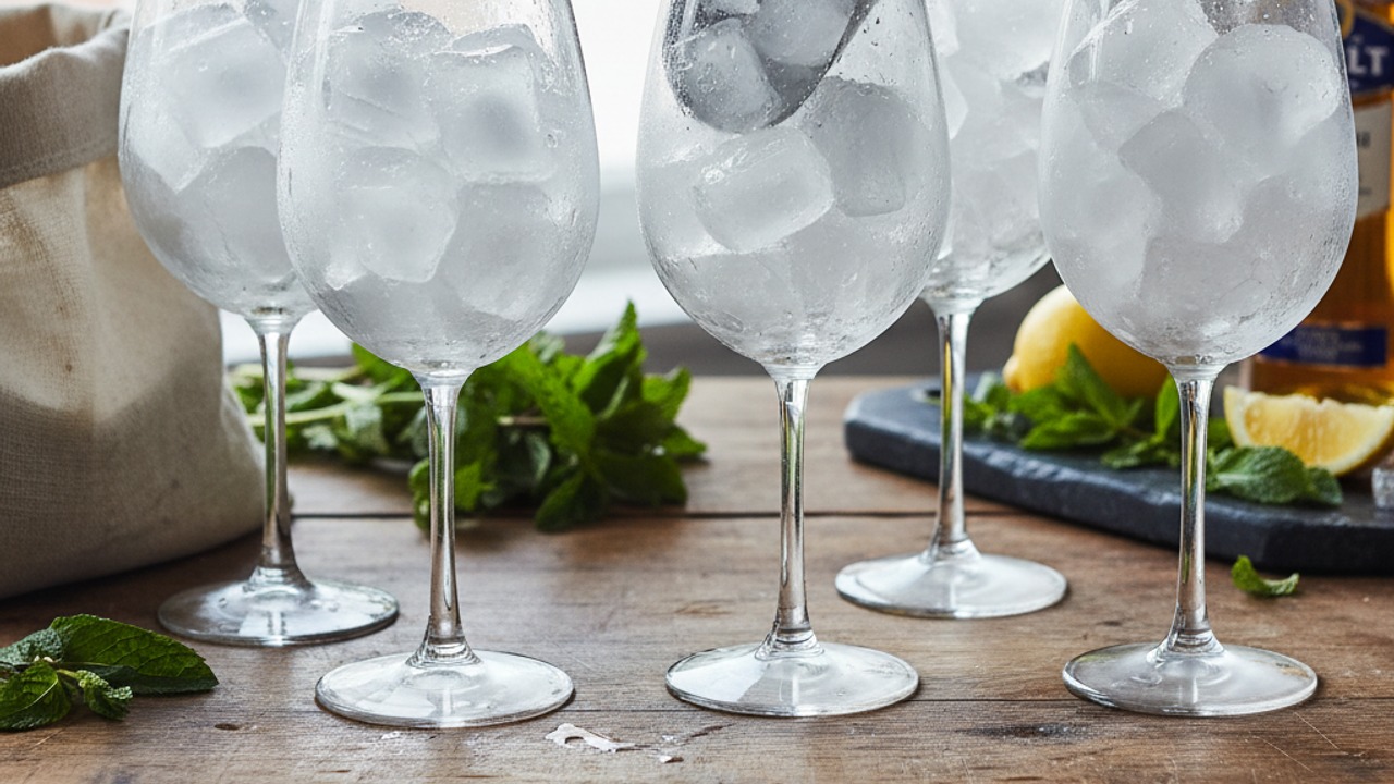 Prepare glass and ice