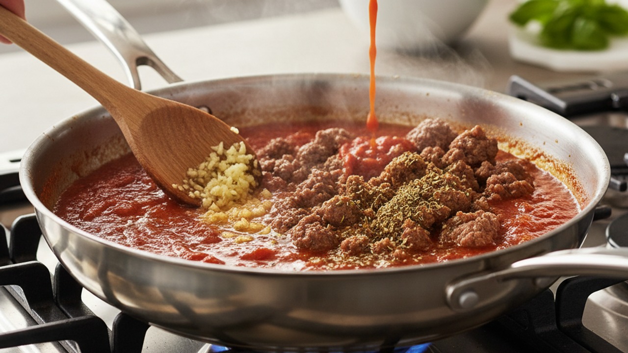Make the meat sauce