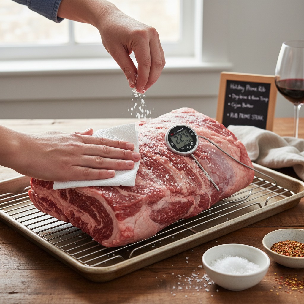 Dry-brine and bring roast to room temperature