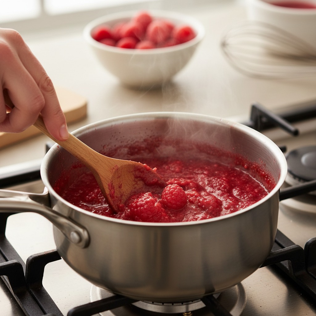 Make the raspberry 'blood' sauce