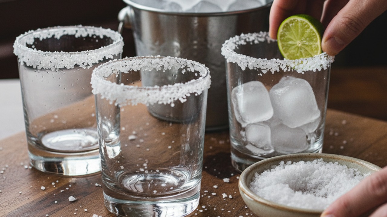 Prep glasses and ice