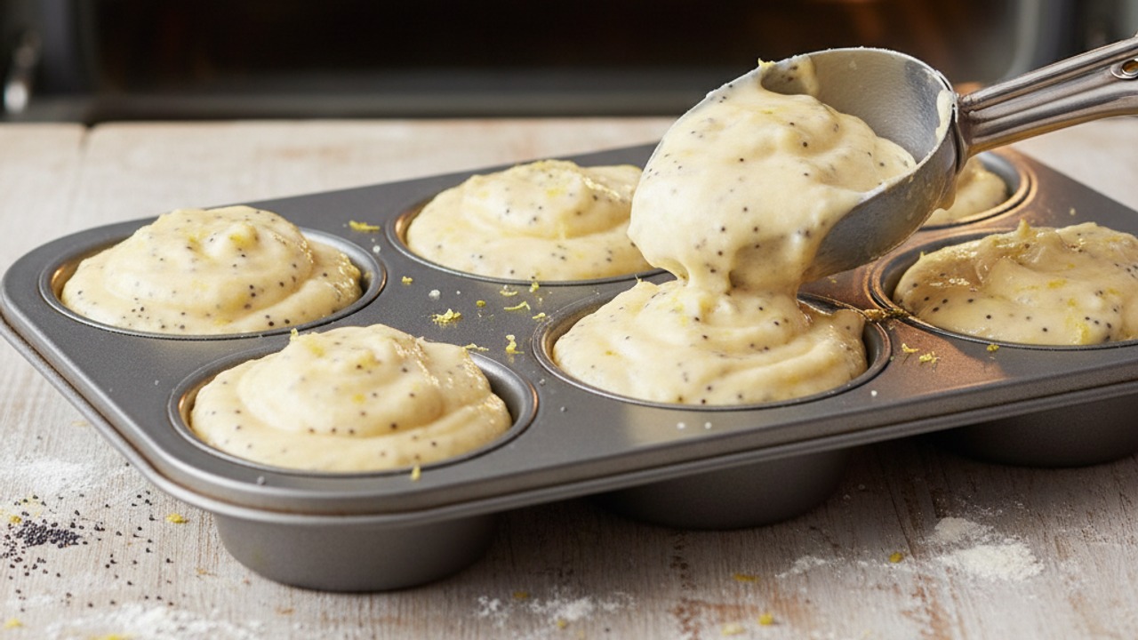 Fill tins and bake