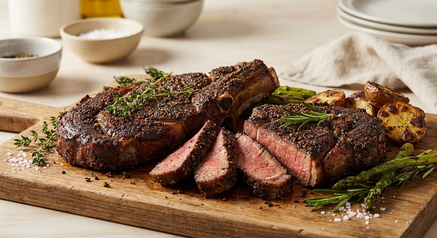 Coffee and Porcini Dry-Rub Steaks with RUB PRIME STEAK Finish