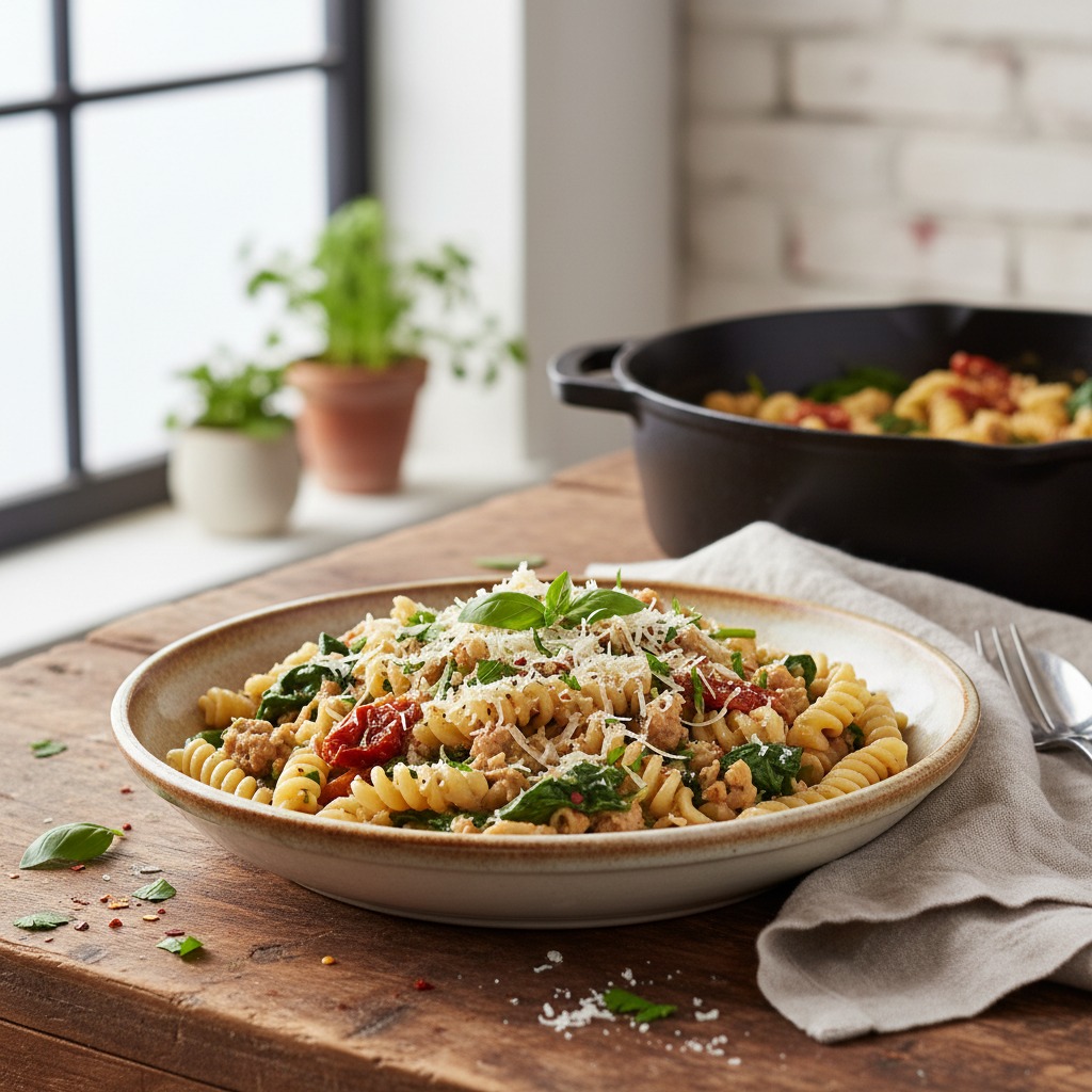 One-Pot Turkey Farro Pasta