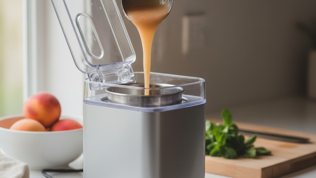 Churn in an ice cream maker