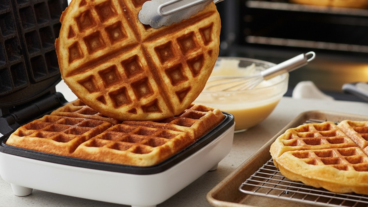 Cook the waffles
