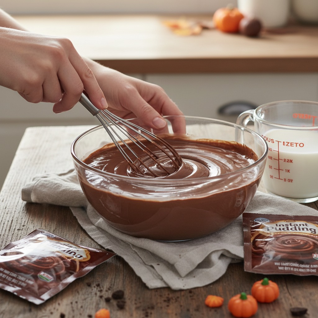Make the chocolate pudding