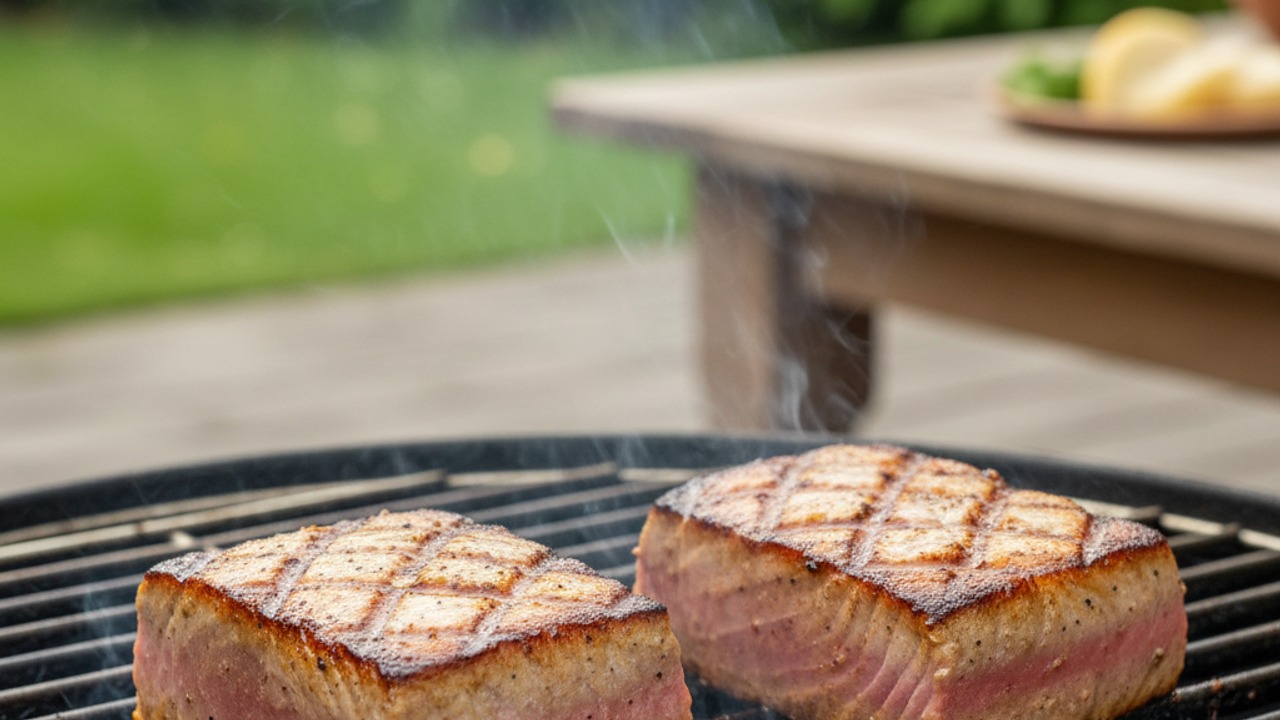 Sear the tuna on the grill