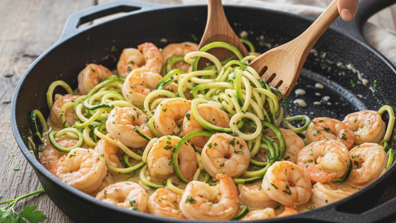 Finish with zucchini and garnish