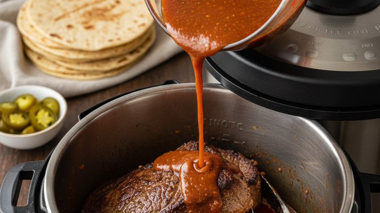 Pressure cook the barbacoa