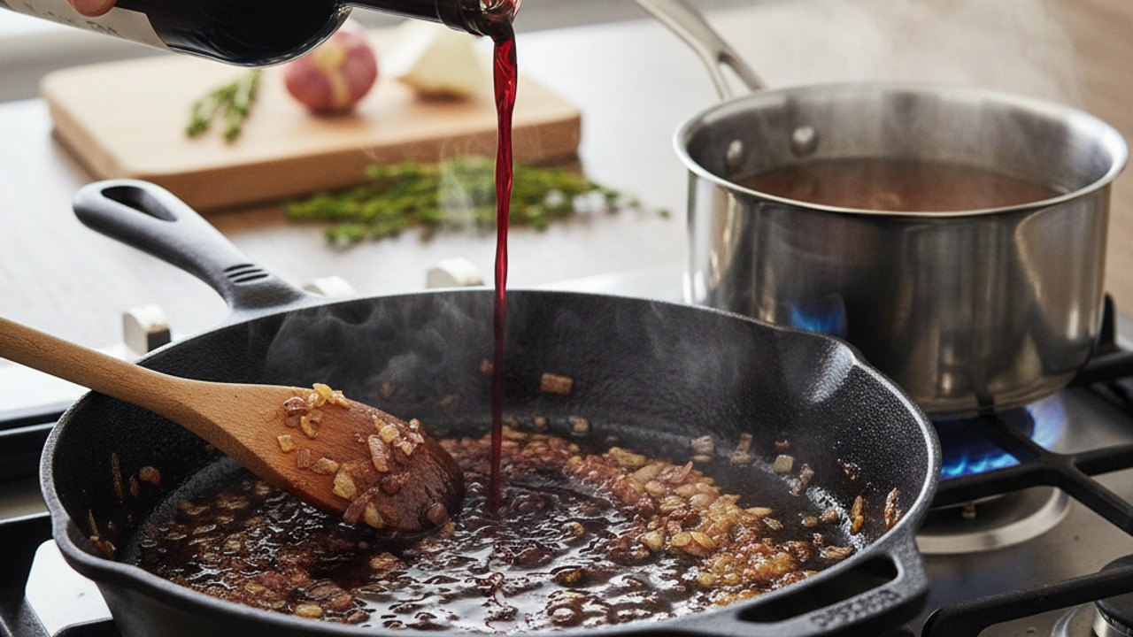 Make the red wine jus