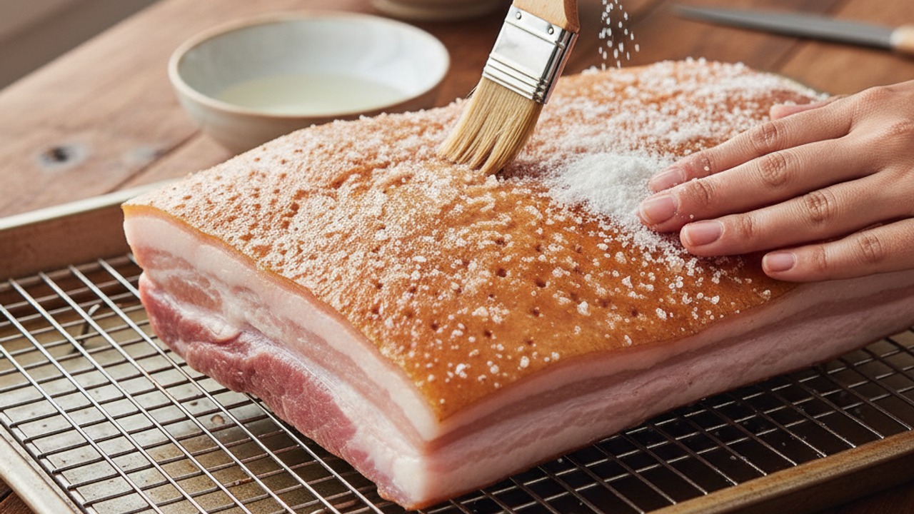 Prep the skin for crisping