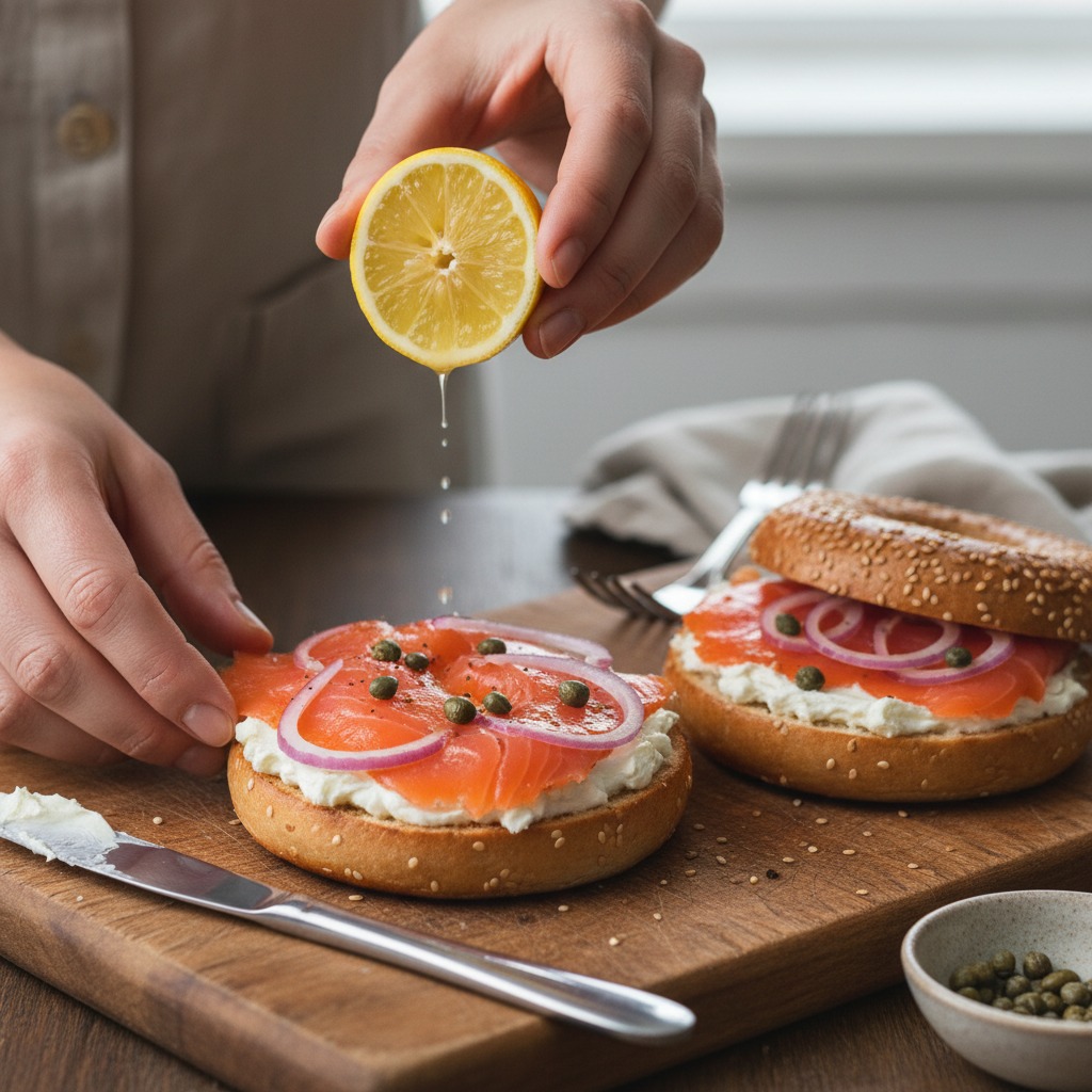 Toast and assemble bagels