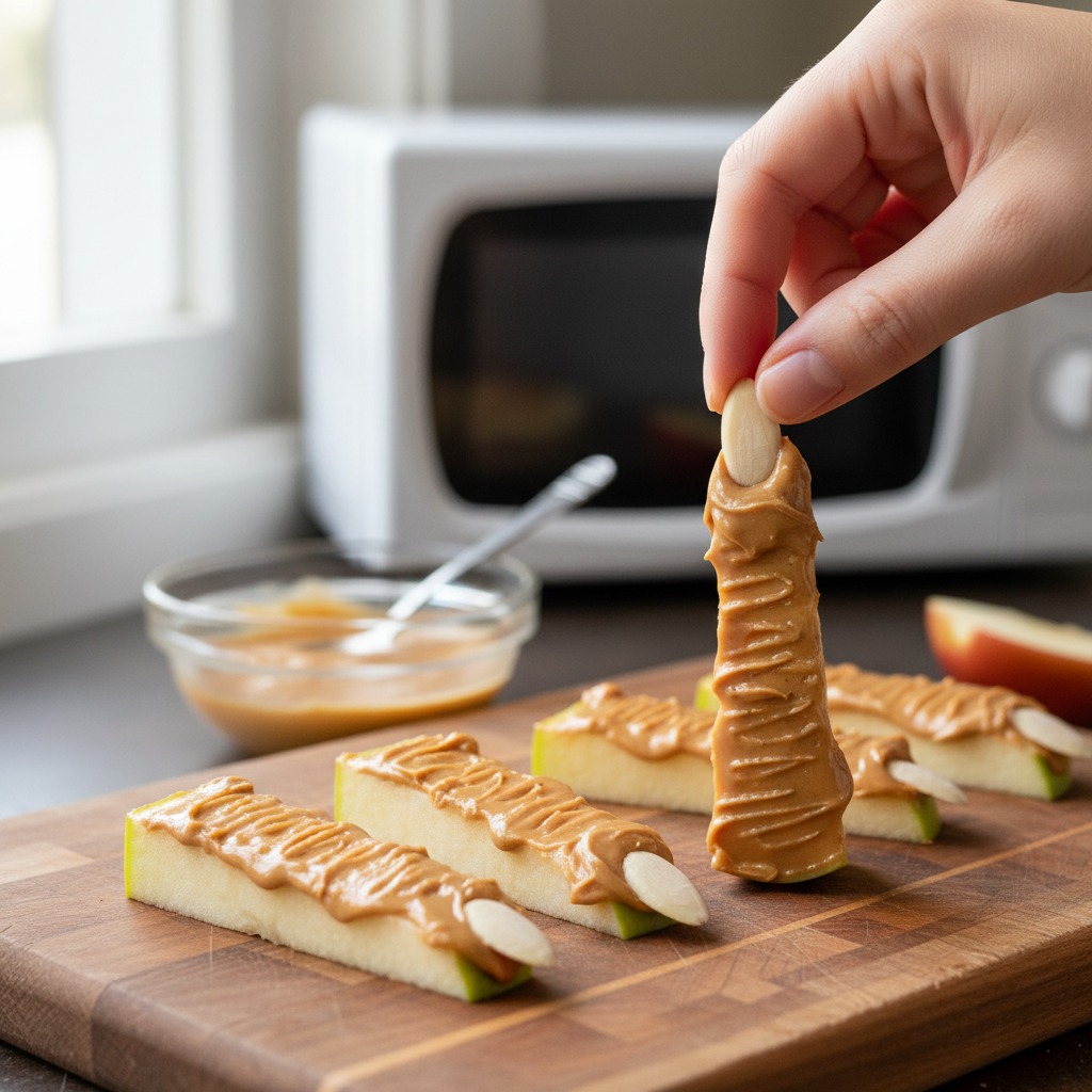 Attach the slivered almond nails