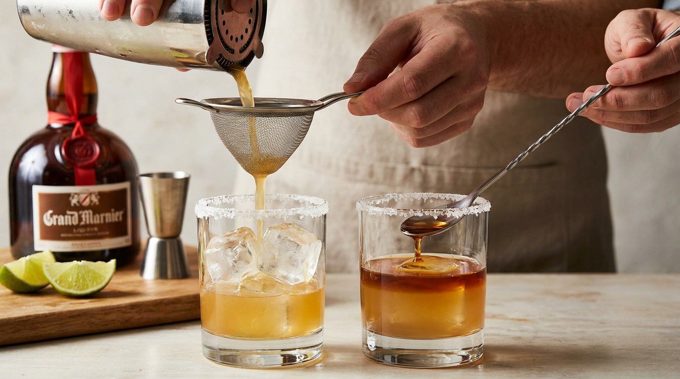 Strain and float Grand Marnier