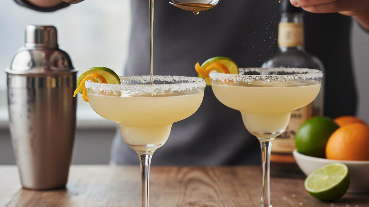 Float the añejo and garnish