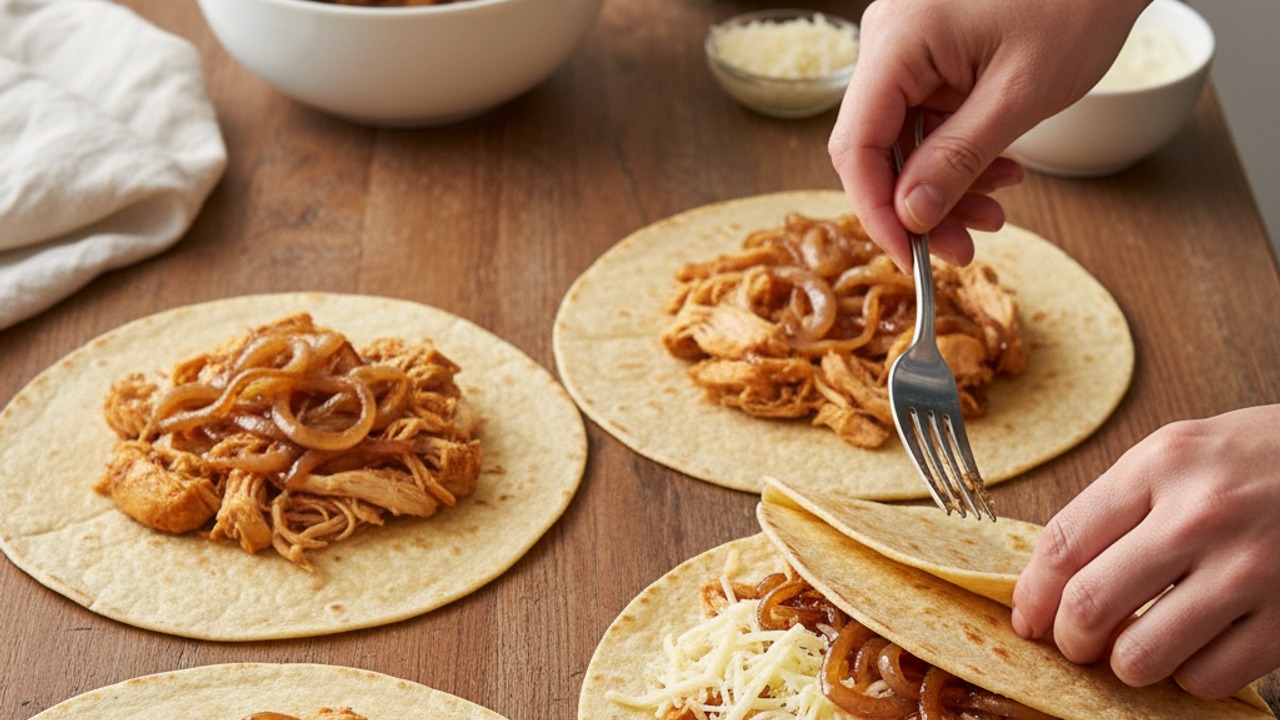 Assemble the quesadillas