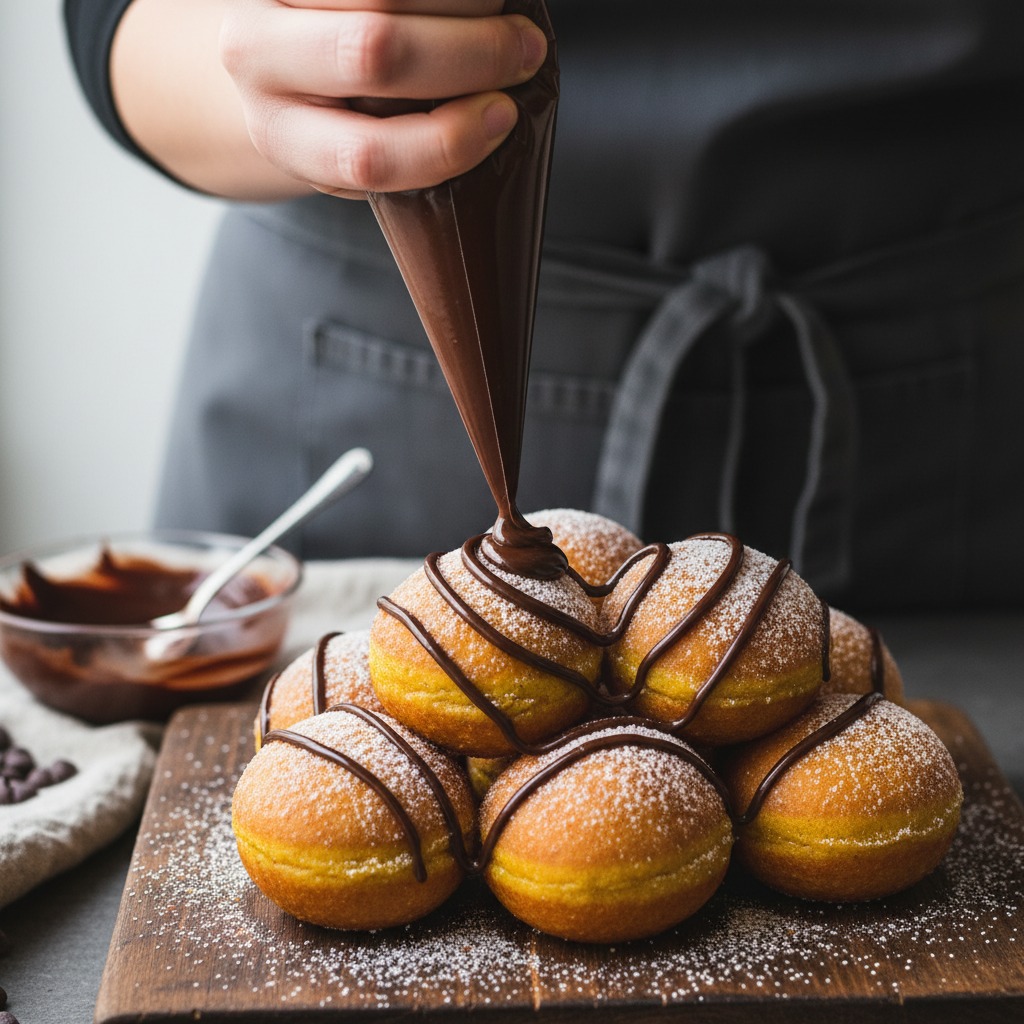 Melt chocolate and pipe spider web