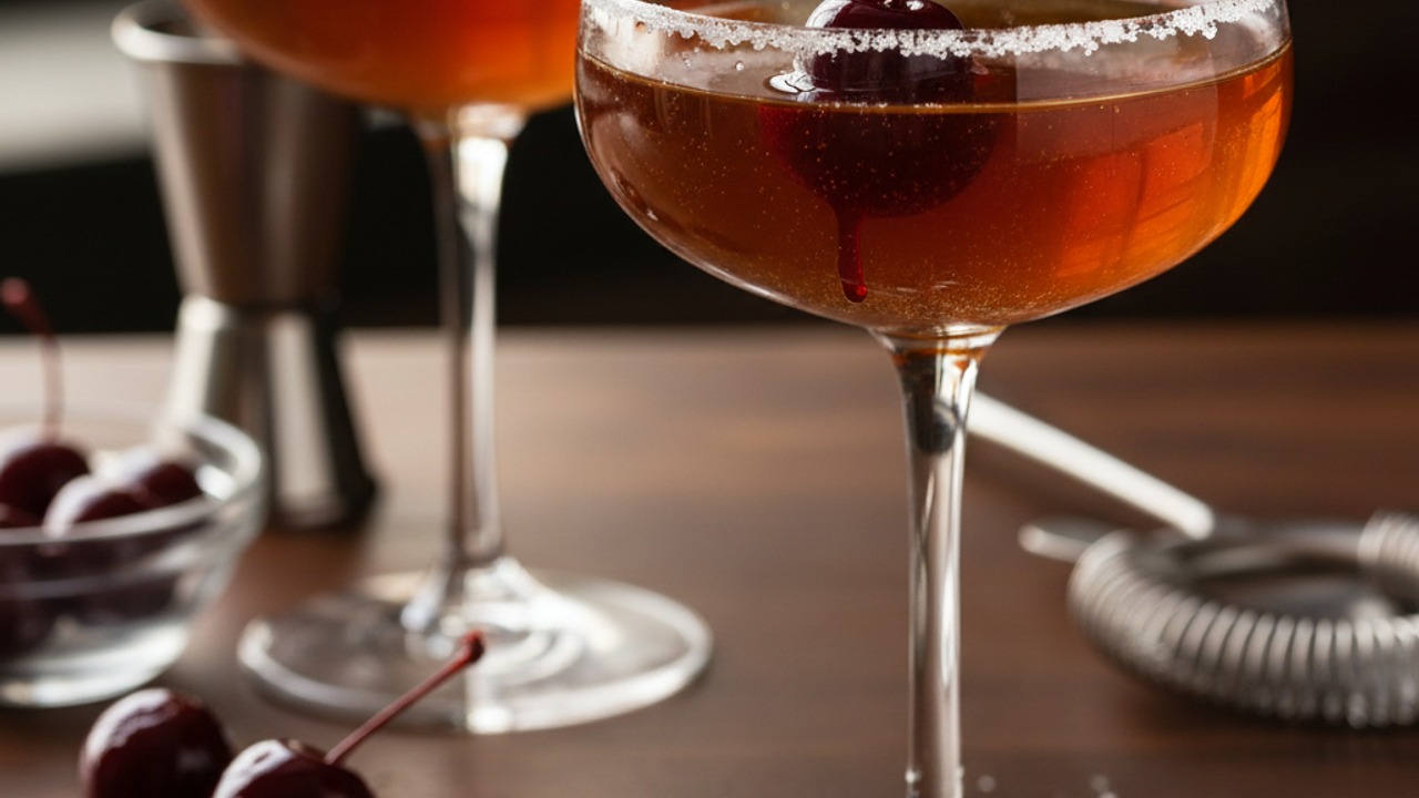 Add the cherry garnish