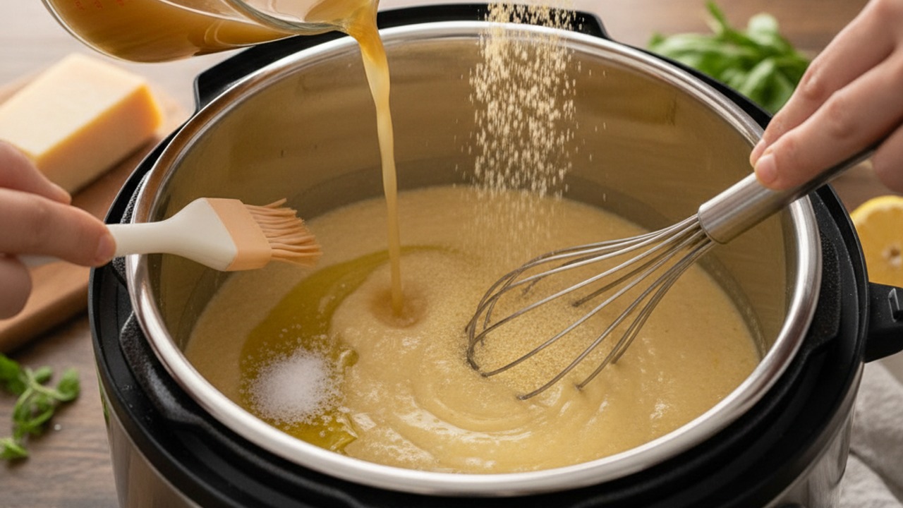 Prepare the pot and combine liquids