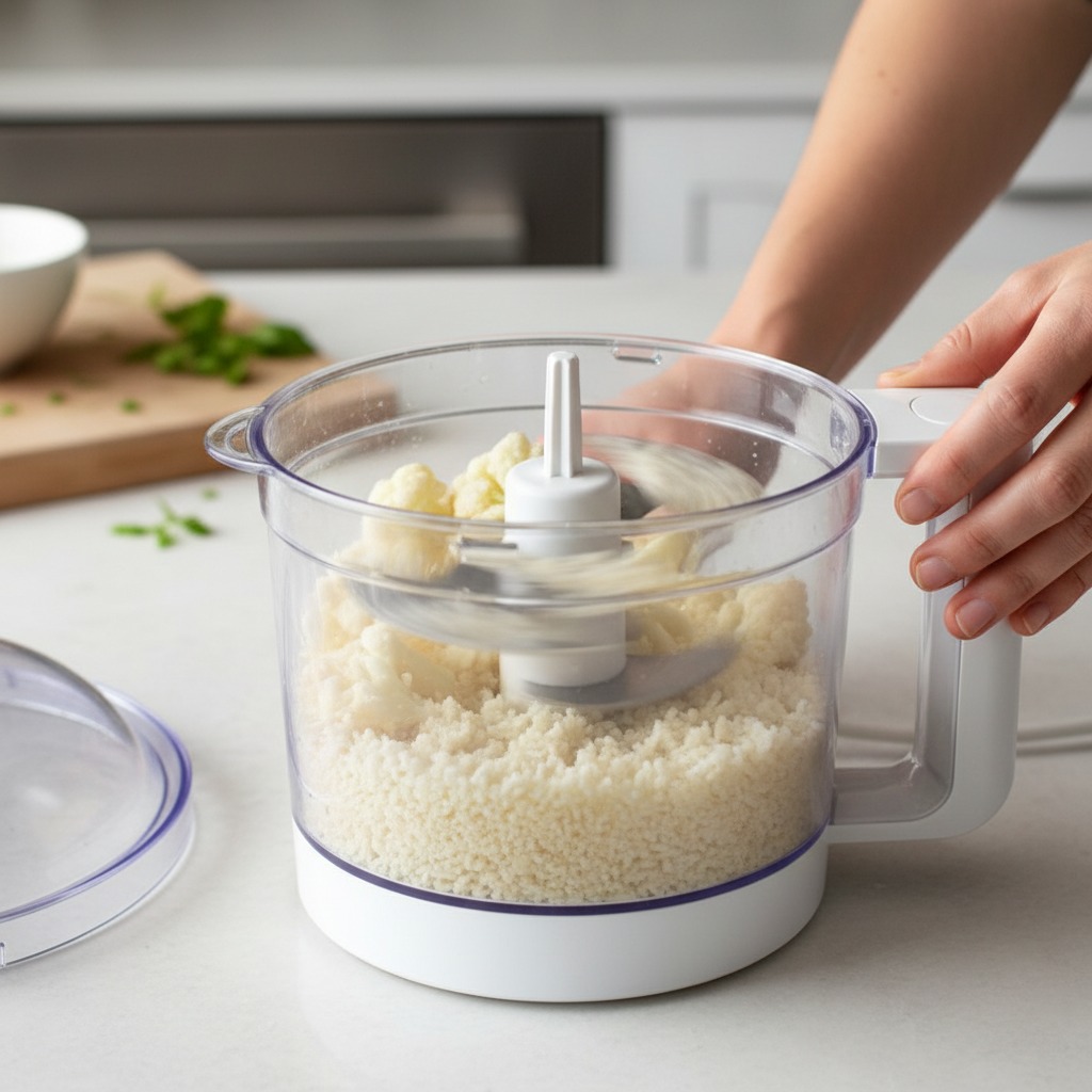 Drain and pulse cauliflower