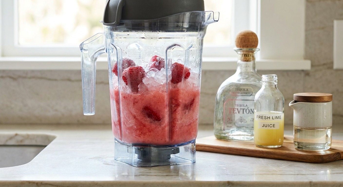 Blend the strawberry slush