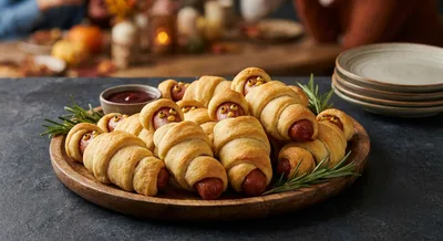 Mummy Hot Dogs Pigs in a Blanket (Easy Halloween Party Snack)