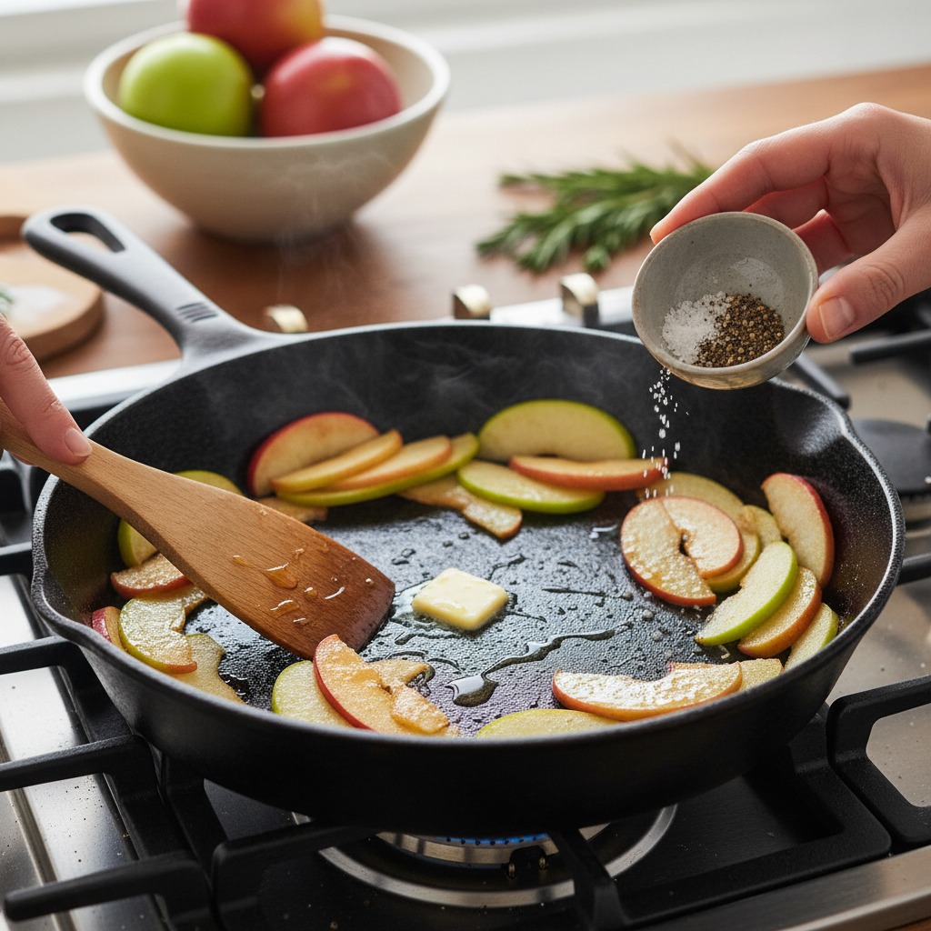 Sauté the apples