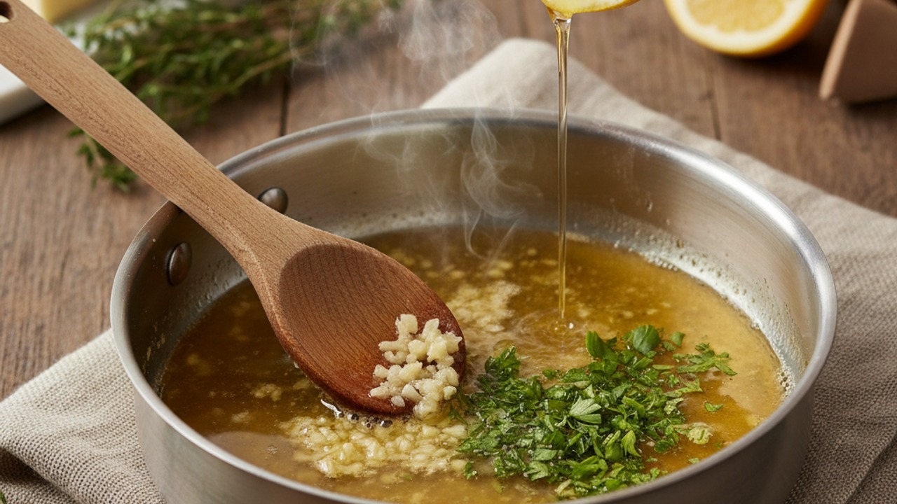 Make the lemon-butter sauce