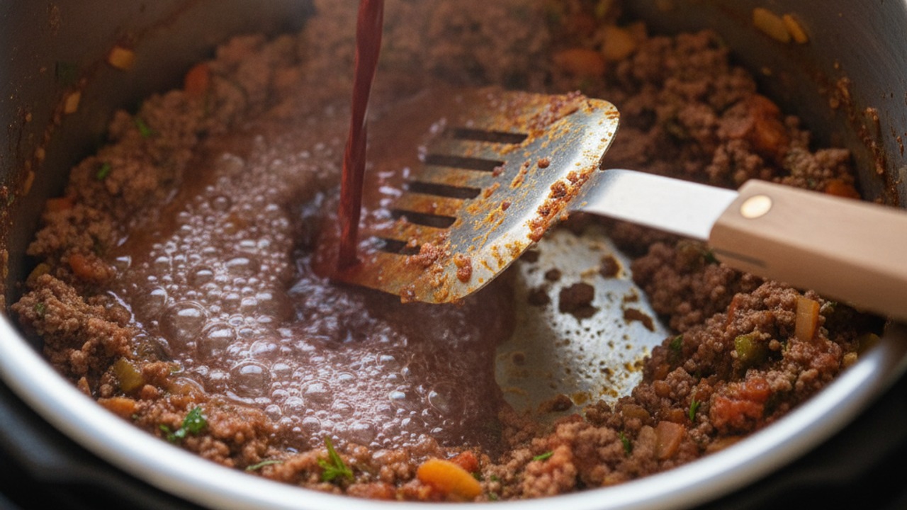 Deglaze with red wine