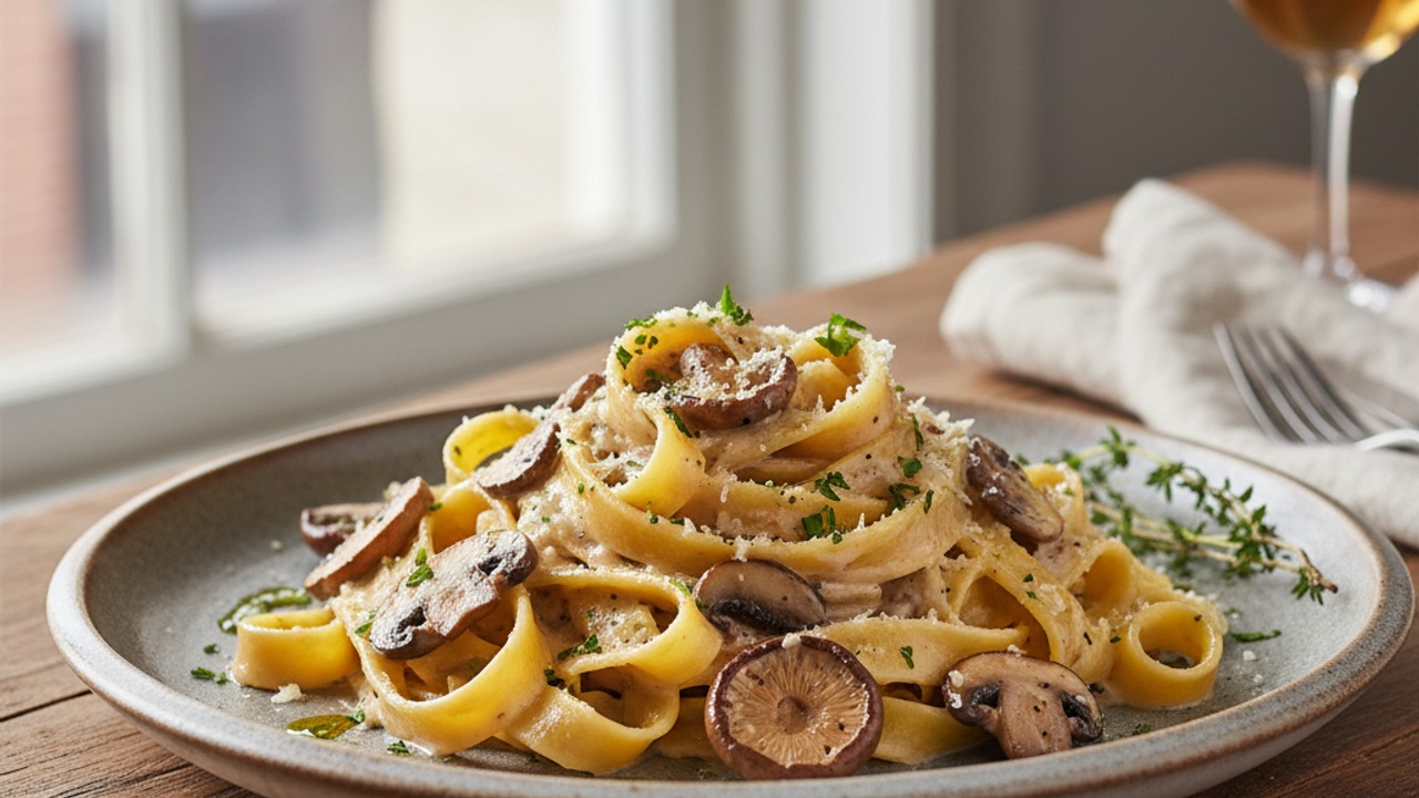 Creamy Mushroom Pappardelle