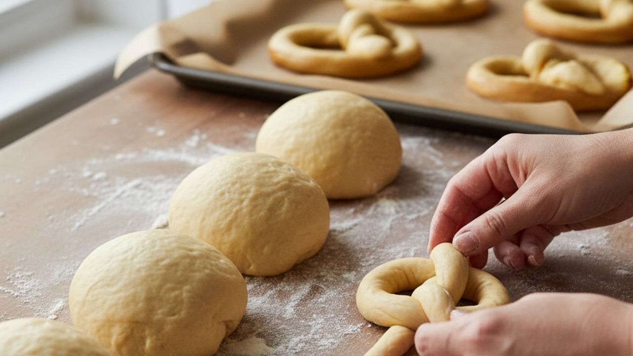 Divide and shape into pretzels
