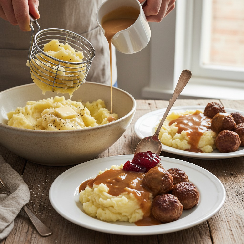 Mash, plate, and serve