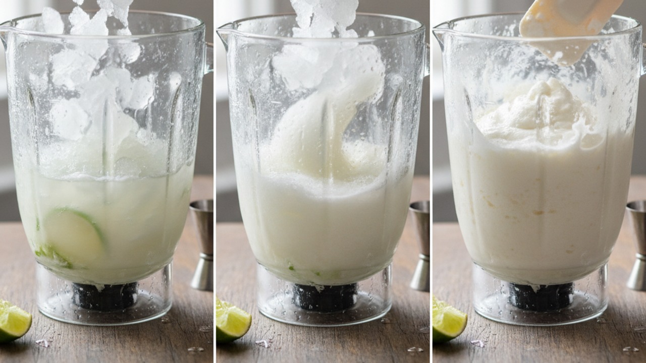 Add ice and blend to texture