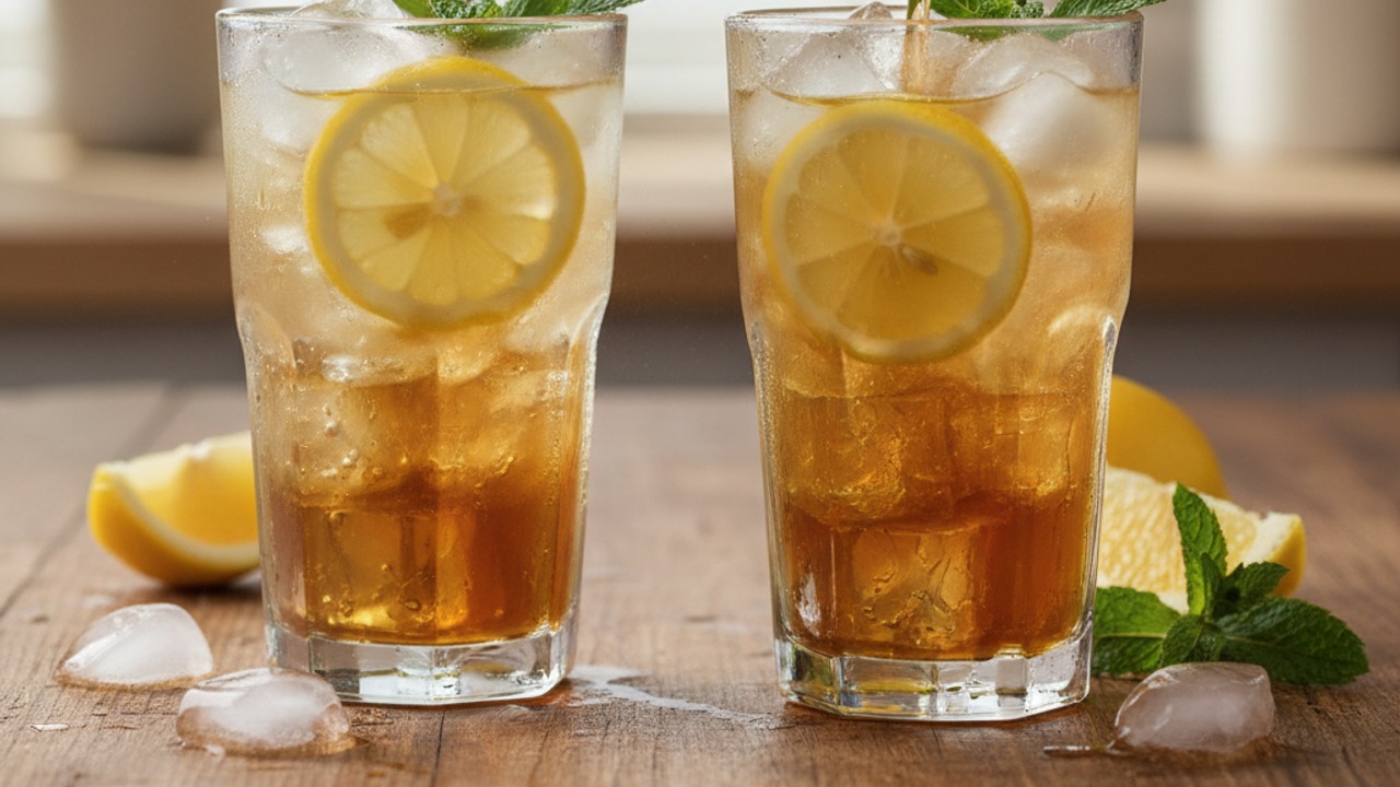 Serve over ice and garnish