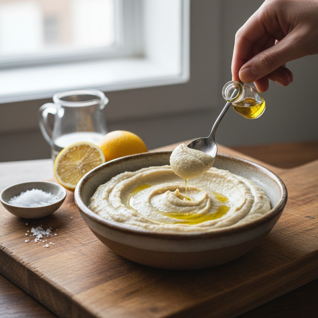 Adjust seasoning and texture