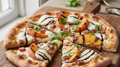 Peach Pancetta Pizza