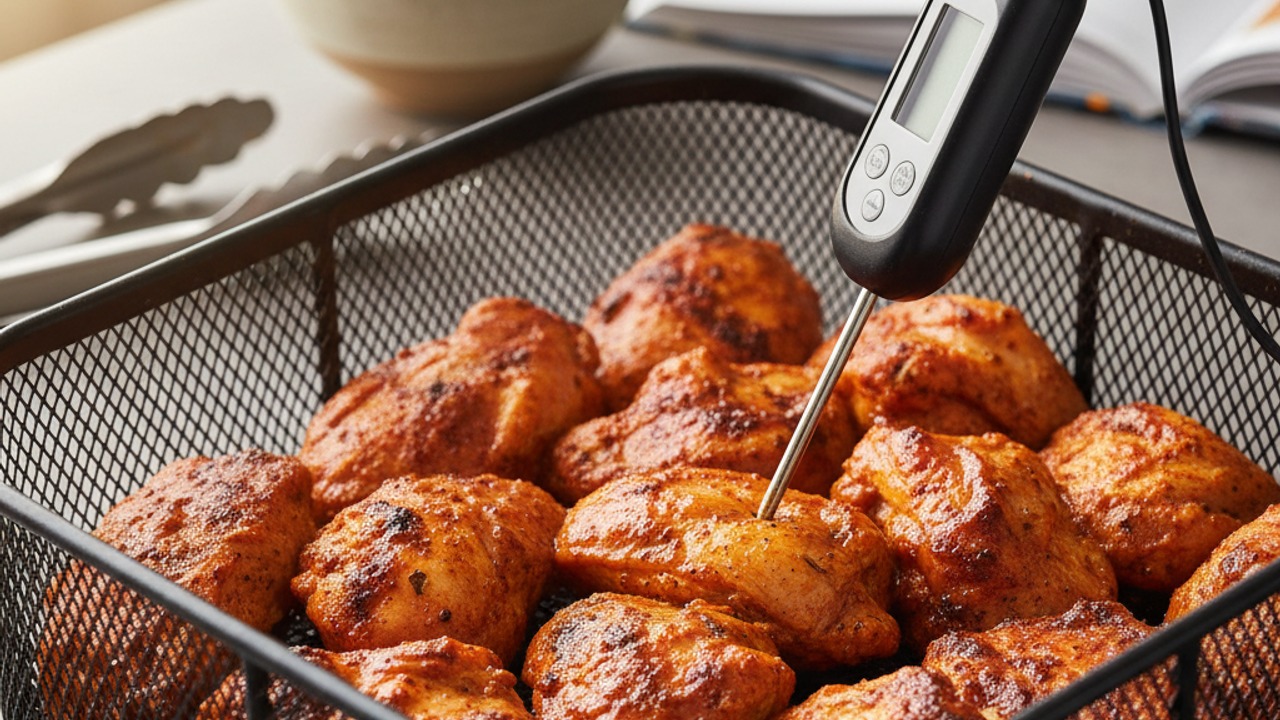 Air fry the chicken