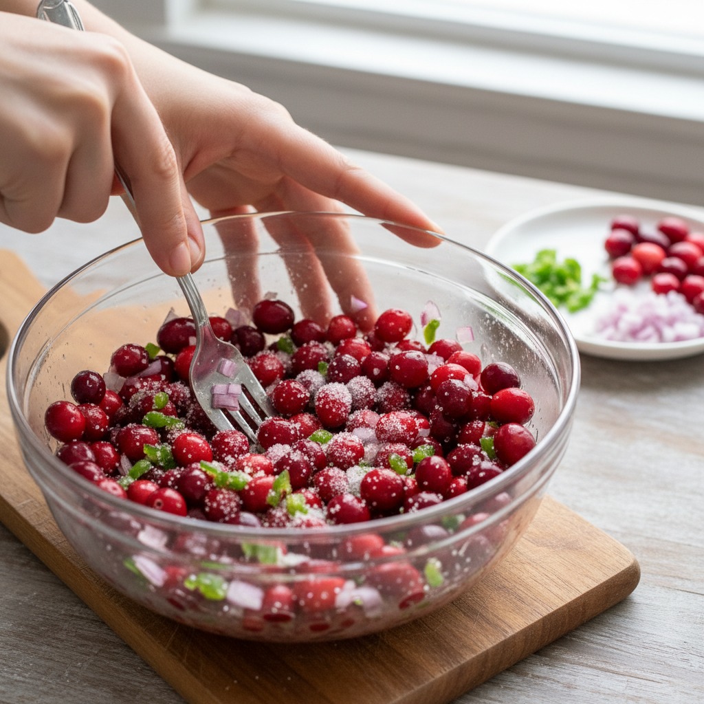 Prepare the cranberry–jalapeño topping