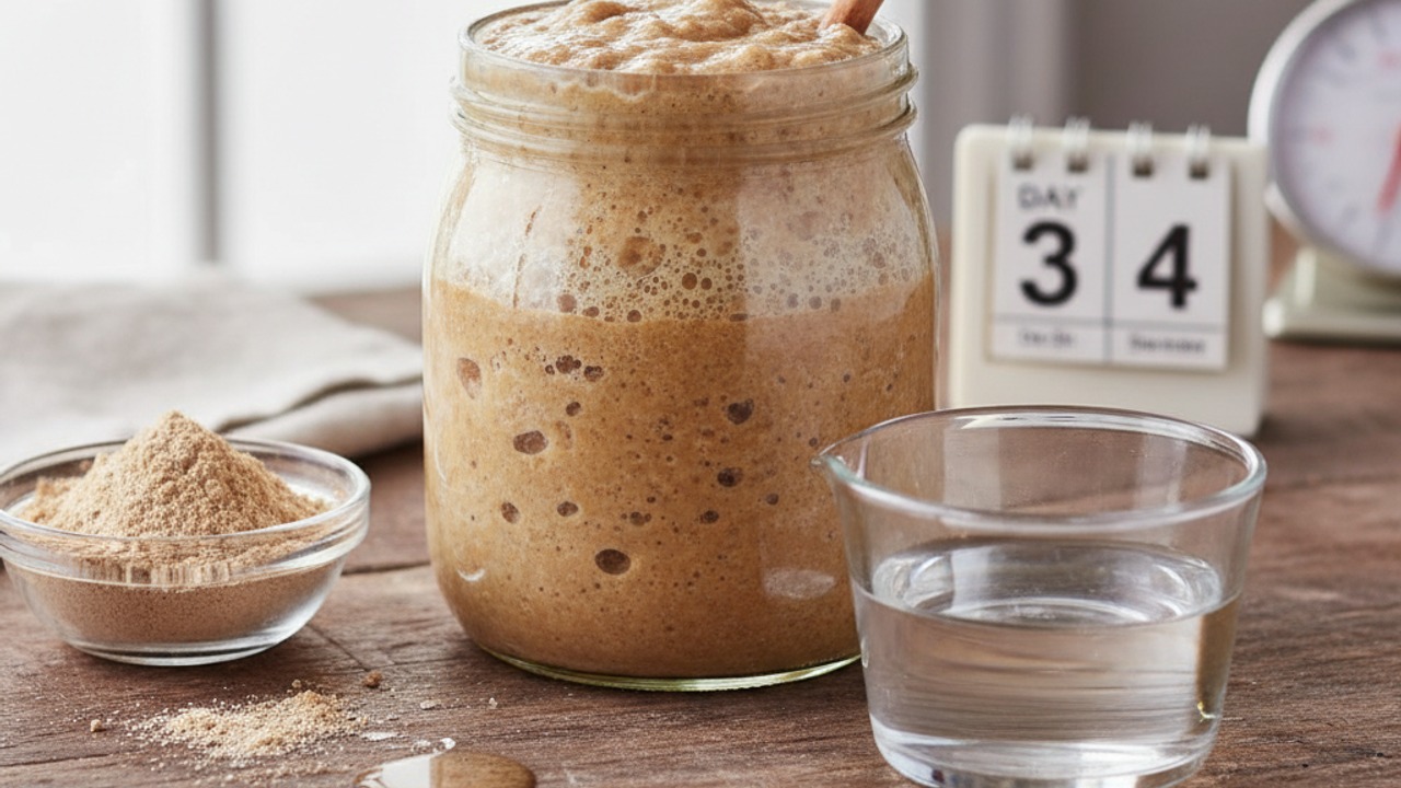 Feed and mature the starter (Days 1–7)
