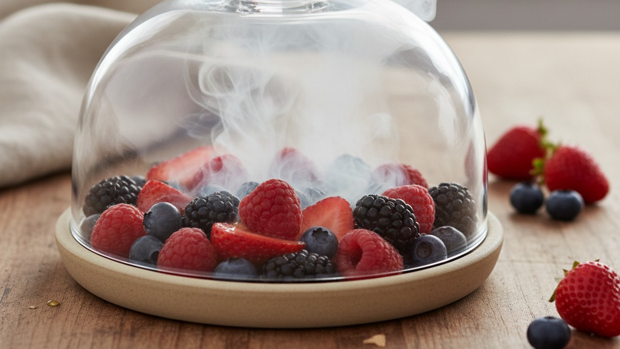 Cold-smoke the berries