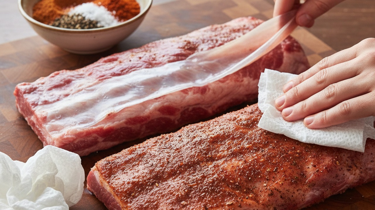 Prep ribs and apply rub