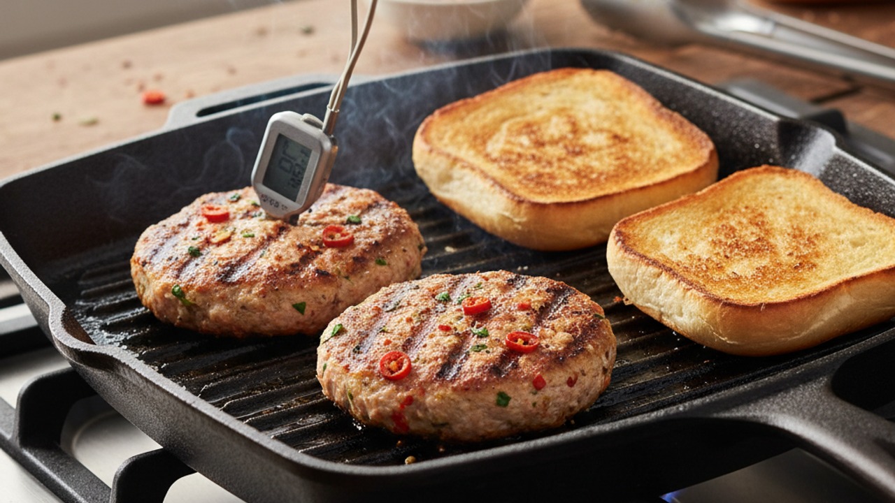 Grill patties and toast buns
