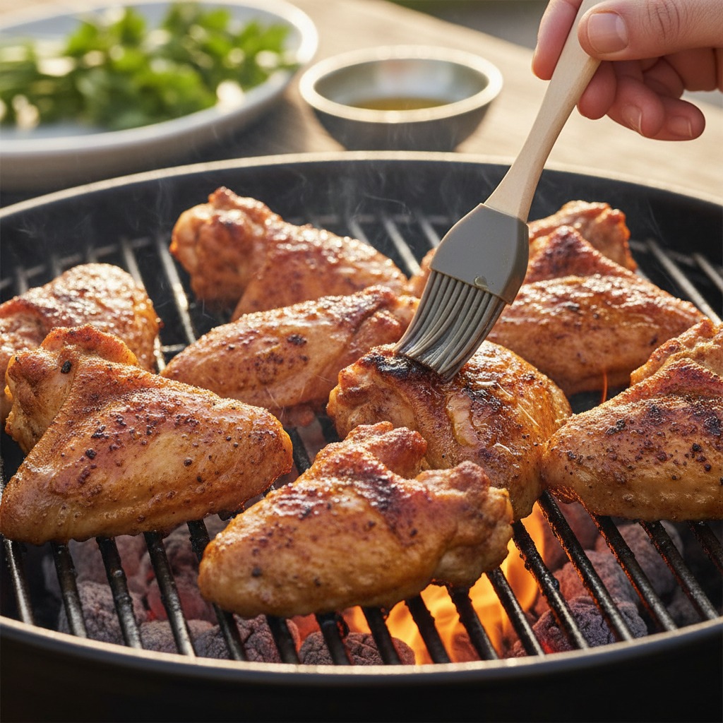 Sear over direct heat for crisp skin