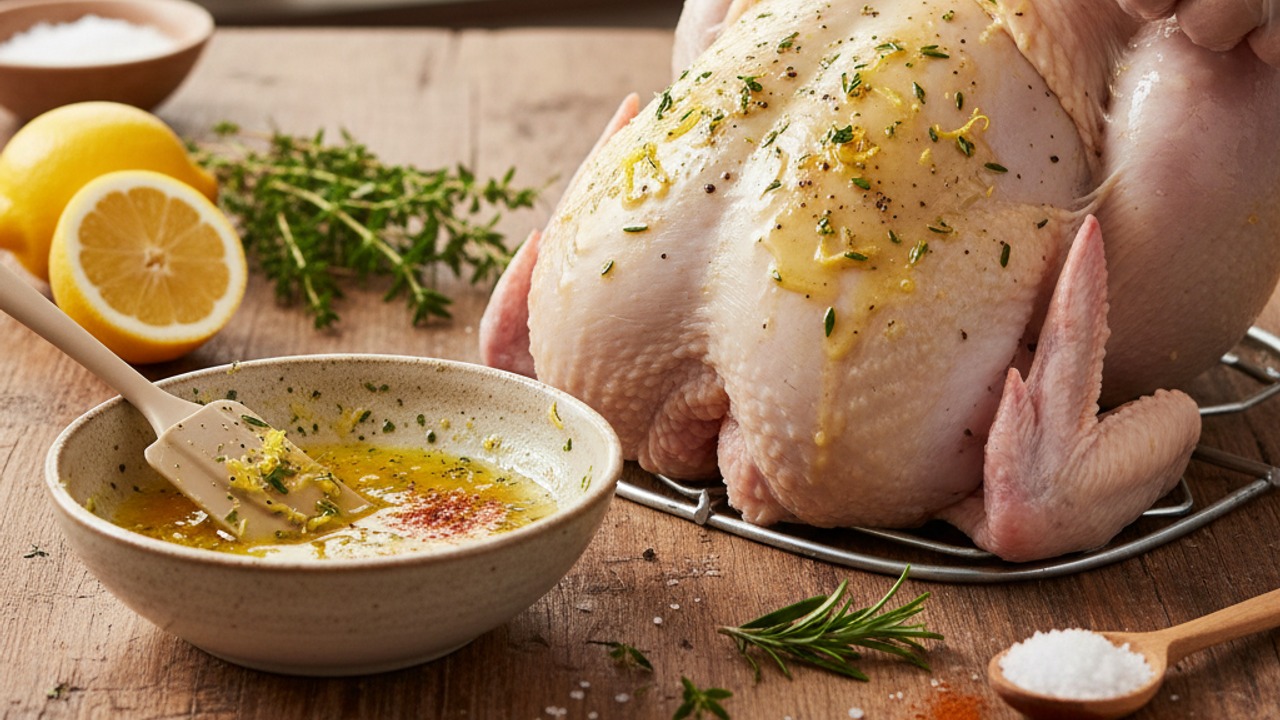 Make citrus-herb butter and season the bird