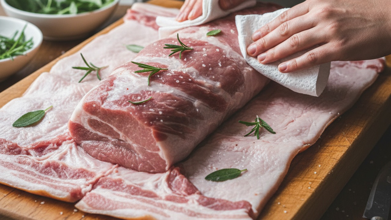 Prepare the pork for stuffing