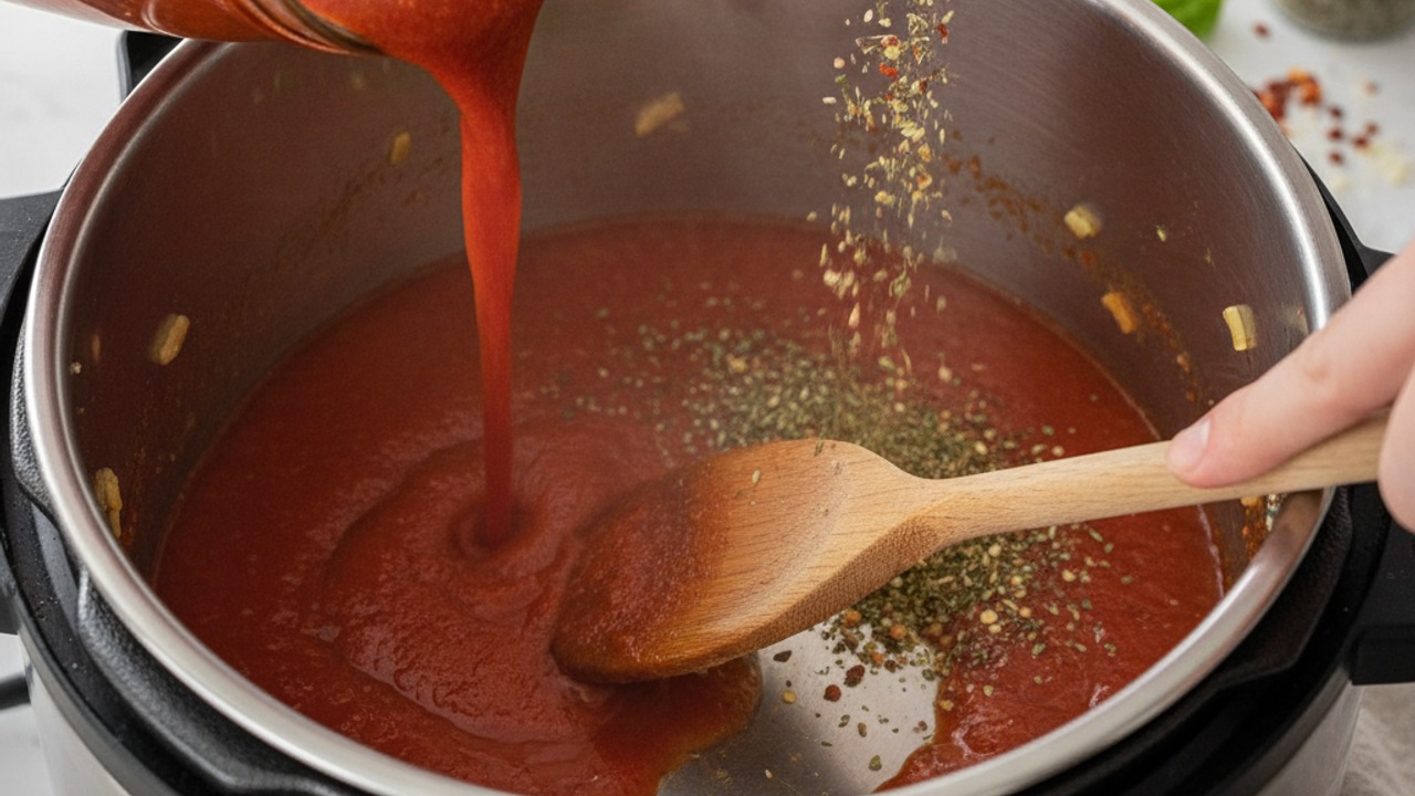 Add sauce and seasonings