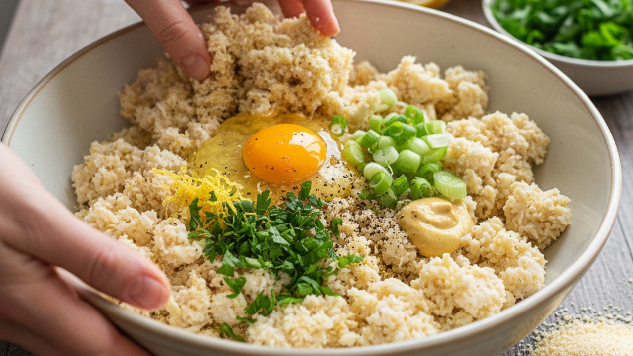 Mix and bind the fish mixture